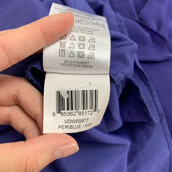 BCBGeneration Surplice Dress Womens XXS Royal Blue Cinch Waist Chiffon Sleeves - Picture 14 of 16